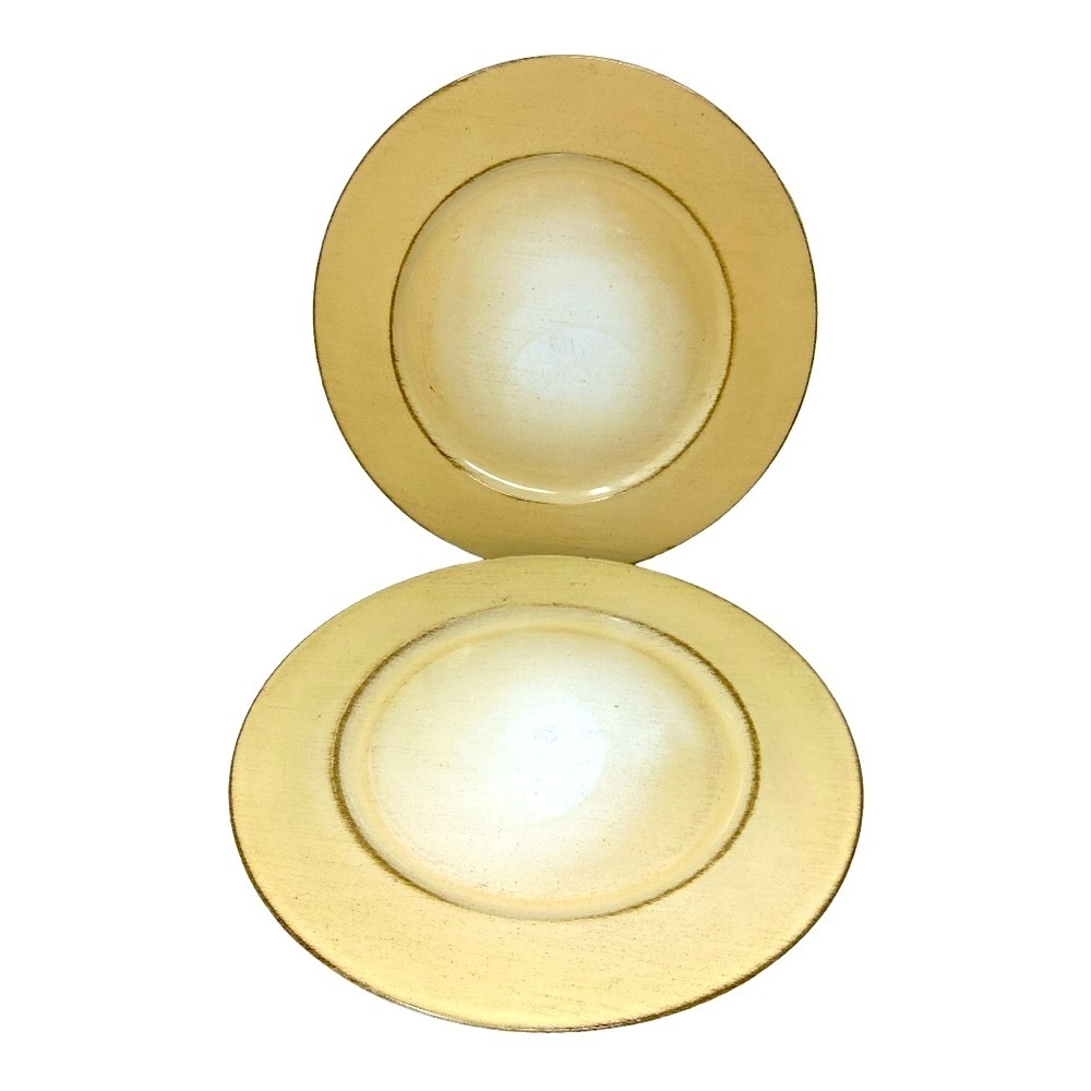 Rustic Charger Plates. Set of 2. Golden Wheat. 12.9”